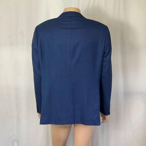 Bartorelli Napoli Blue Wool Notch Lapel Two Button Blazer Jacket 56R - Picture 5 of 15